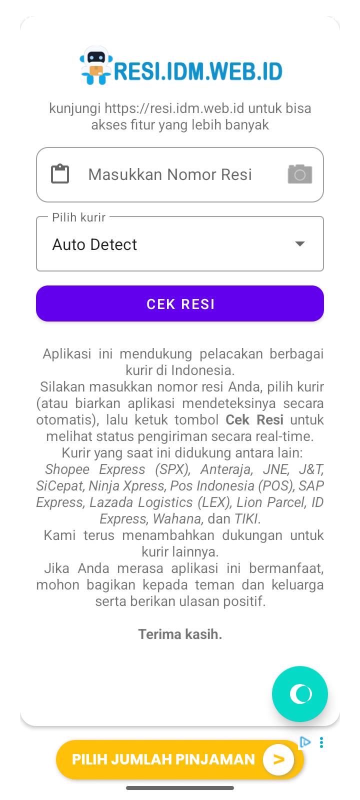 Cek Resi IDM Lite Screenshot